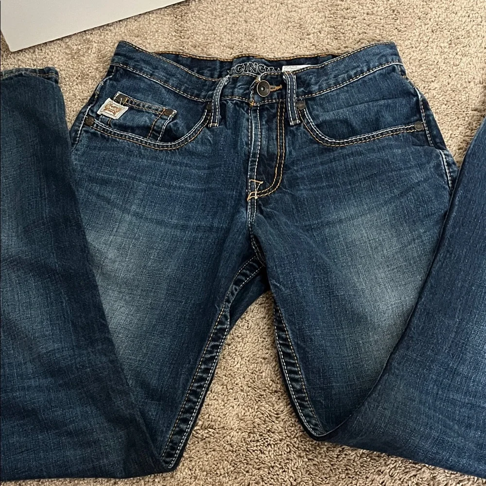 Cinch Men's Bootcut Jeans in Dark Blue Denim - Picture 4 of 13